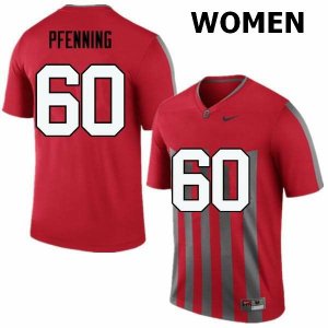 NCAA Ohio State Buckeyes Women's #60 Blake Pfenning Throwback Nike Football College Jersey IWV8645FH